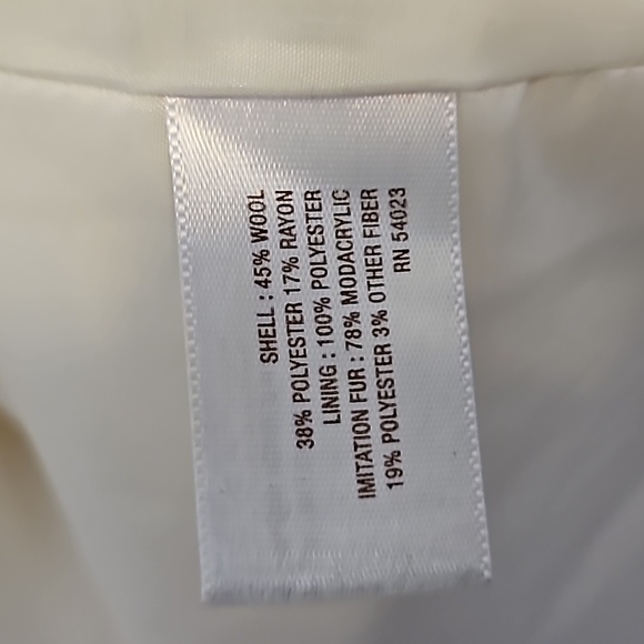 Women's Ivory Pea coat Size XS - Picture 3 of 7